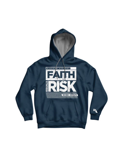 Faith Equals Risk Hoodie Blue/Grey