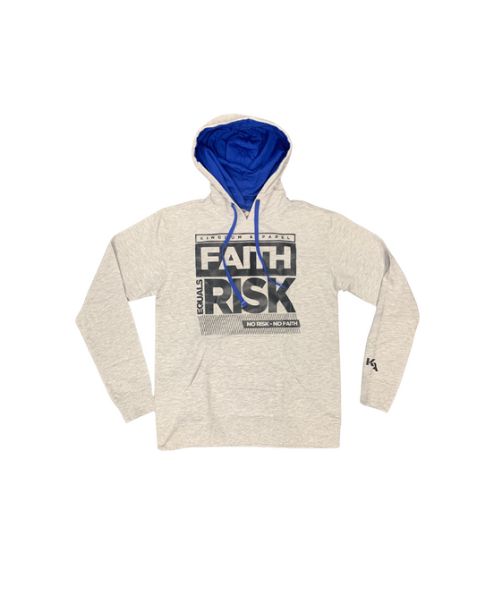 Faith Equals Risk Hoodie Grey/Blue